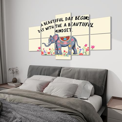 10 Pack Paneles Acústicos Artísticos, Elefante Fantasioso con Flores Coloridas, Reducción de Ruido y Tratamiento Acústico para Estudio, Hogar y Oficina miniatura 6