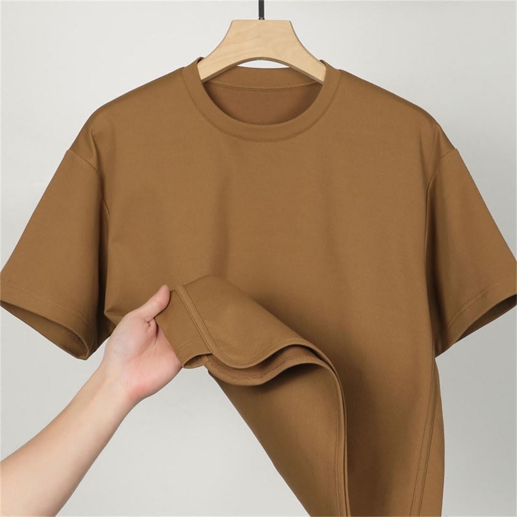 Shoulder Drop Sports Casual Loose Split Short Sleeved T-Shirt for Men