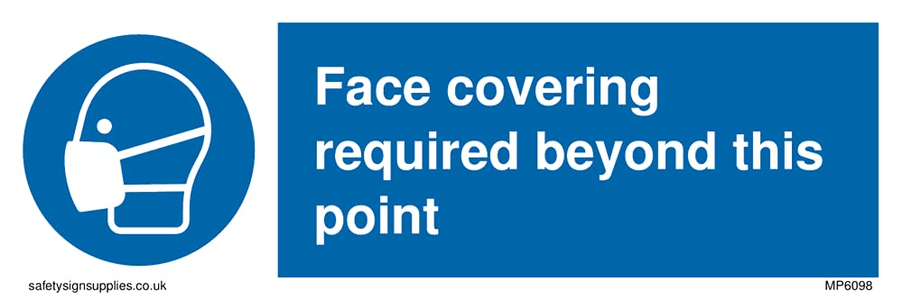 Pack of five - Face covering required beyond this point Sign - 150x50mm - L15