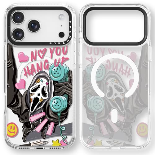 Coque iPhone 17 Pro transparente Rosarnnah squelette Magsafe 6,3 pouces antichoc