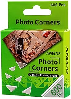 Aneco 600 Pieces Clear Self-Adhesive Picture Mounting Corner Stickers Transparent Acid-Free Photo Mounting Corners for Scrapbooking Diary Journal