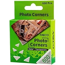 Aneco 600 Pieces Clear Self-Adhesive Picture Mounting Corner Stickers Transparent Acid-Free Photo Mounting Corners for Scrapbooking Diary Journal
