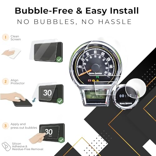 Image of Screen Protector Compatible For Royal Enfield Classic 350 Reborn Meter Display | Classic 350 Screen Guard (Not a Tempered Glass) | Speedometer Dashboard Protection Film | Scratch Resistant Meter Screen Guard