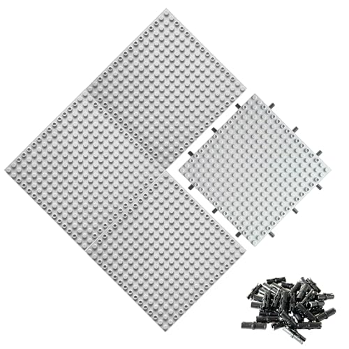 Placa base clásica de ladrillo de 16 x 16 pulgadas para ladrillos de construcción 65803 (gris (4 piezas)