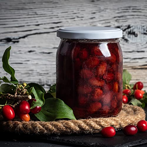 KADAX 8er Set Einmachgläser 540ml TO82 Schwarz kariert, Sturzgläser Mason Jar mit Schraubdeckel, Luftdichte Twist-off Gläser, Meal Prep… – Ansicht 6