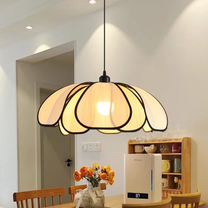 Lampe LED suspendue fleur rotin moderne lustre salon et chambre à coucher