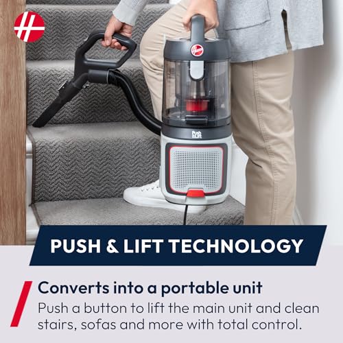 Hoover HL5 Upright Vacuum Cleaner - Powerful Suction with Push&Lift Portable Mode, Anti Hair Wrap, LED Lights, Hepa Filter, Corded, 850w [HL500HM] - 5