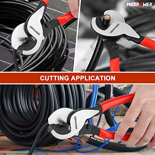 Maxpower 2 Pcs Cable Cutter Set, 10-Inch And 14 Inches Heavy Duty Cable Cutters For Cutting Copper And Aluminum Cable #TOP4