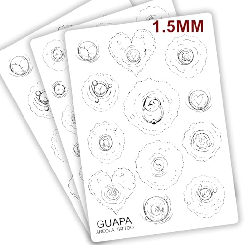 3PCS 3D Silicone Areola Tattoo Practice Pads – 1.5mm Thick Realistic Tattoo Nipple Training Tool for Areola Temporary Tattoo Training (3PCS White Pad)