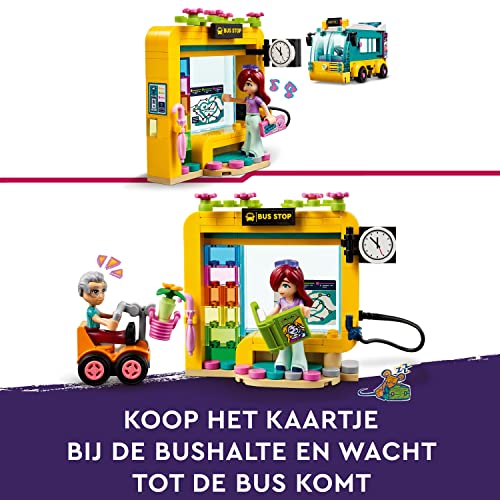 Image of LEGO Friends Heartlake City Bus 41759 Building Toy Set for Ages 7+; with Buildable Bus, Bus Stop and 3 Characters