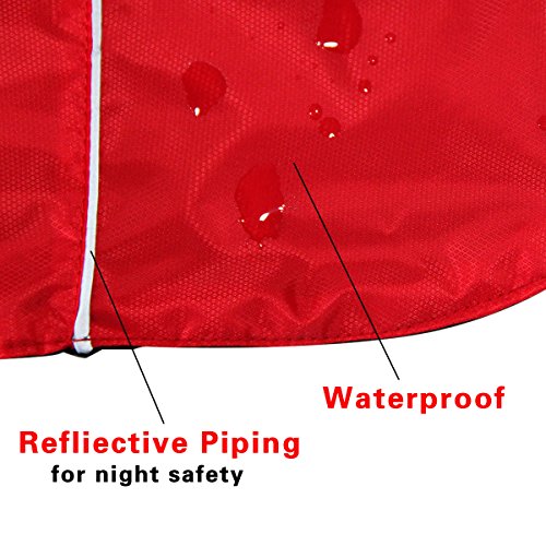 Image of JoyDaog Fleece Lined Warm Dog Jacket for Winter Outdoor Waterproof Reflective Dog Coat Red L