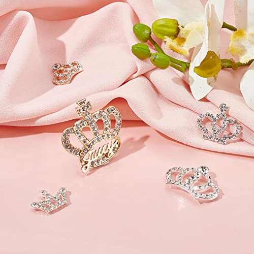 SUNNYCLUE 1 Box 10Pcs 5 Style Alloy Rhinestone Cabochons Crystal Rhinestone Crown Embellishments Rhinestone Flatback Crystal Accessory for DIY Crafts Jewellery Making Wedding Decoration - Image 4