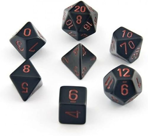 Chessex CHX25418 Juego Dice-Opaco Negro/Rojo