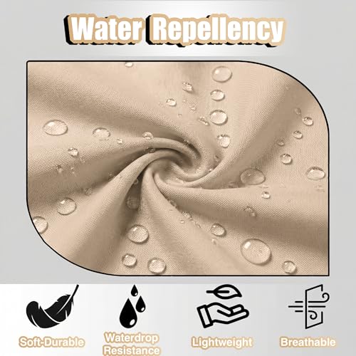 TOSHE Kitchen Apron Waterdrop Resistant Cotton Apron with adjustable Aprons for Women with Pockets 10 Color option Cooking Beige Apron(Beige)