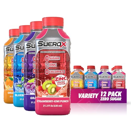 Image of SueroX Sugar Free Electrolyte Drink, Variety Pack, 21.3 Fl Oz, 12 Count