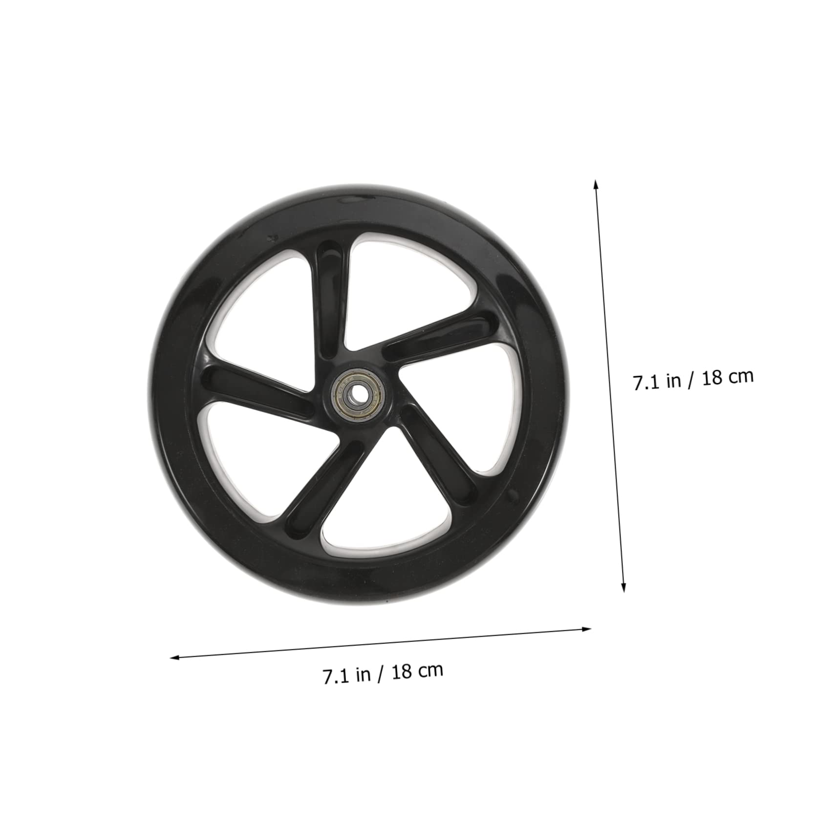 Ruedas de Patinete Acrobático de Pu Negro de 180mm Rodamientos, Alta Elasticidad y Buena Estabilidad para Calles y Plazas, Pack de 2 Unidades