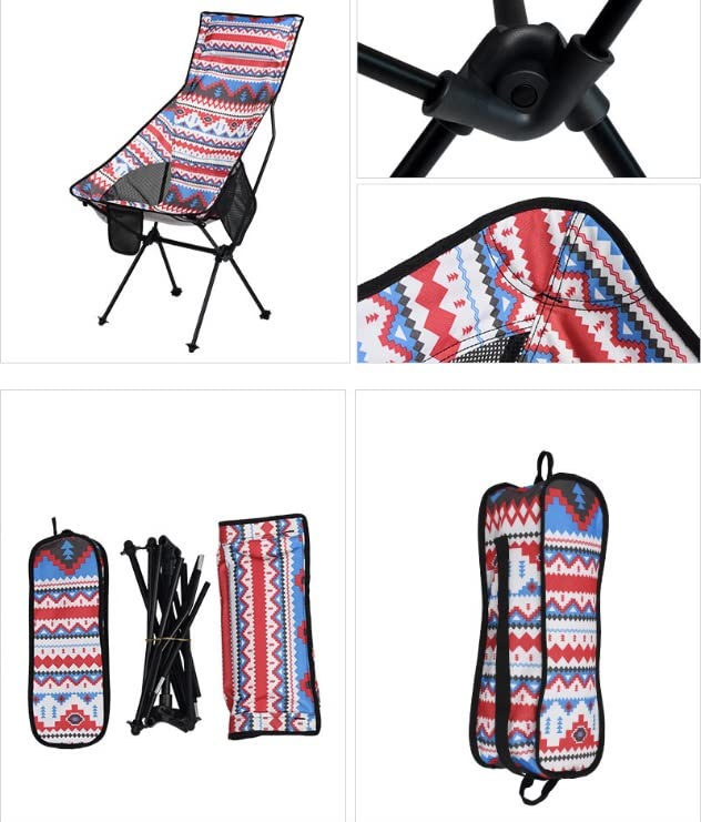 Chaise de camping portable légère et siège extérieur pliable pêche - 6