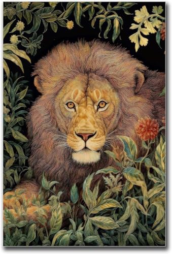Toile William Morris lion remplacez vos murs vides par un art botanique chic 40x50