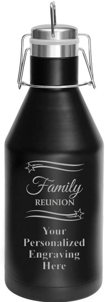 Family Reunion Growler, 64 oz Custom Reunion Stainless Steel Growler, Engraving Included Prime