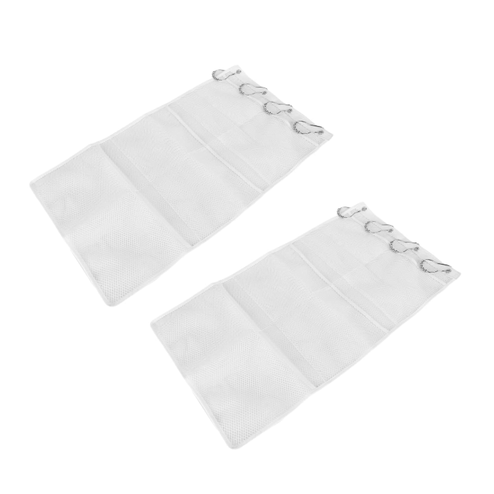 LYBLY 2 Pack Mesh Hanging Shower Organizer Bath Shower Caddy Organizer Curtains Bathroom Toiletry Wall Door Hanger Organizer