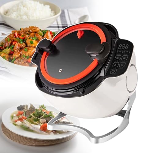 RJJWXSMGS Automatic Rotating Wok,One-Click Start,360° Heating and 3 Speeds,for Homes/Restaurants/Schools