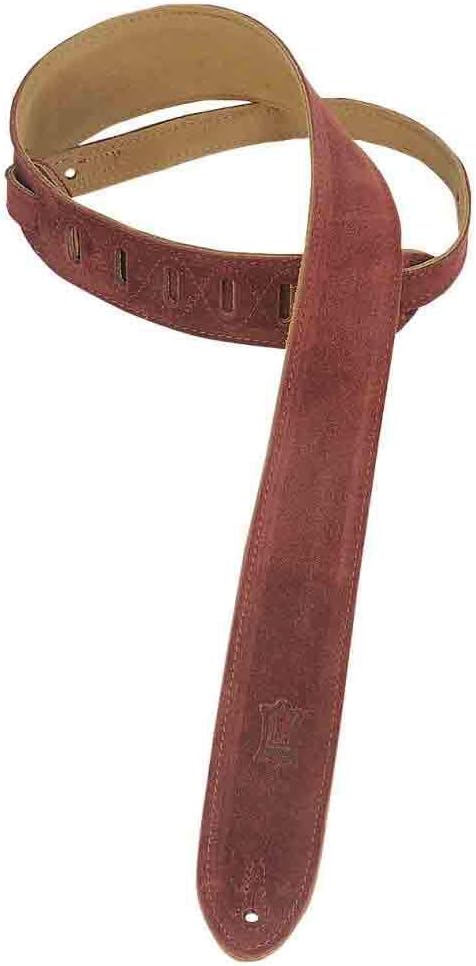 Levy's Leathers Simply Suede Series 2" Guitar Strap with Loop and Ladder Height Adjustment, Brown (MS12-BRN)