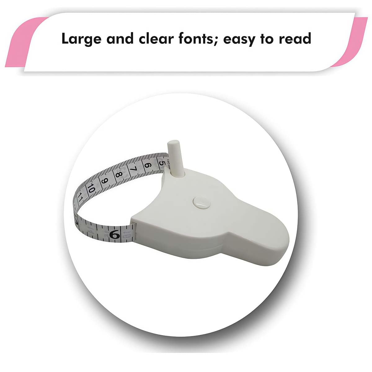 Flexible Retractable Measuring Tape with Dual Scales, 60-Inch Body Measurement Tape for Accurate Circumference Measurements, Automatic Locking Tape Measure with Metric and Imperial Units(White)