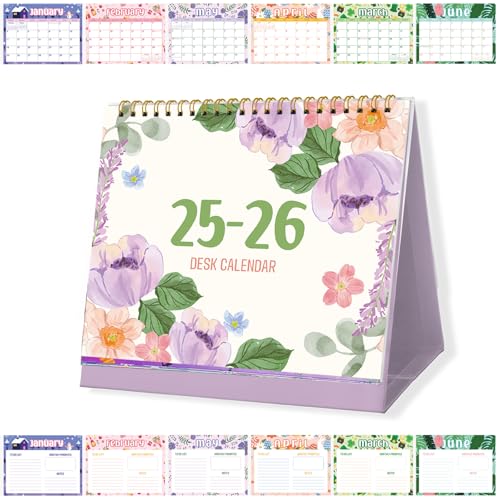 Calendario de escritorio 2025-2026 de 18 meses para planificar el año escolar y la oficina