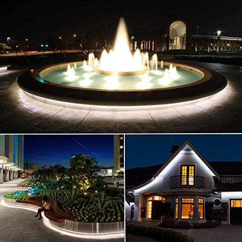 Guotong 110V Daylight White Led Strip Light Outdoor 131.2Ft 40M 6000K Led Rope Lights Ip65 Waterproof Indoor Flexible Cuttable Connectable Ideal For Backyards Bedroom Car Deck Decorative Lighting #TOP6