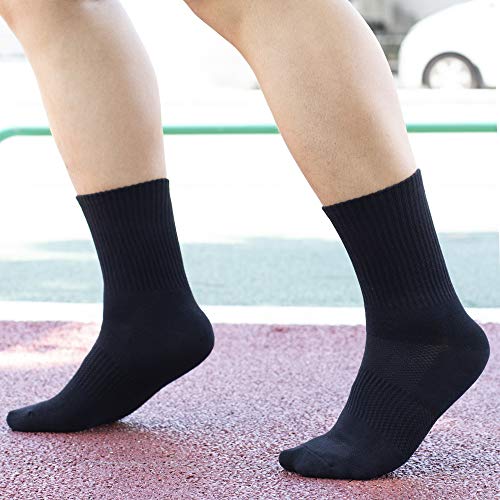 Foto von Herren 6 Paar Anti Geruch Schnell Trocknen Schweiß Wicking Atmungsaktiv Antimykotika Quarter Crew Kompression Arbeitssocken Sneaker Socken,Hellgrau,Größe 40-46