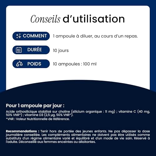 NaturAvignon Silicium Organique liquide | Articulation, cartilage, os, systeme immunitaire adulte | silice naturelle | Silicium 4 X plus biodisponible | 10 ampoules I Fabriqué en France – vue 9