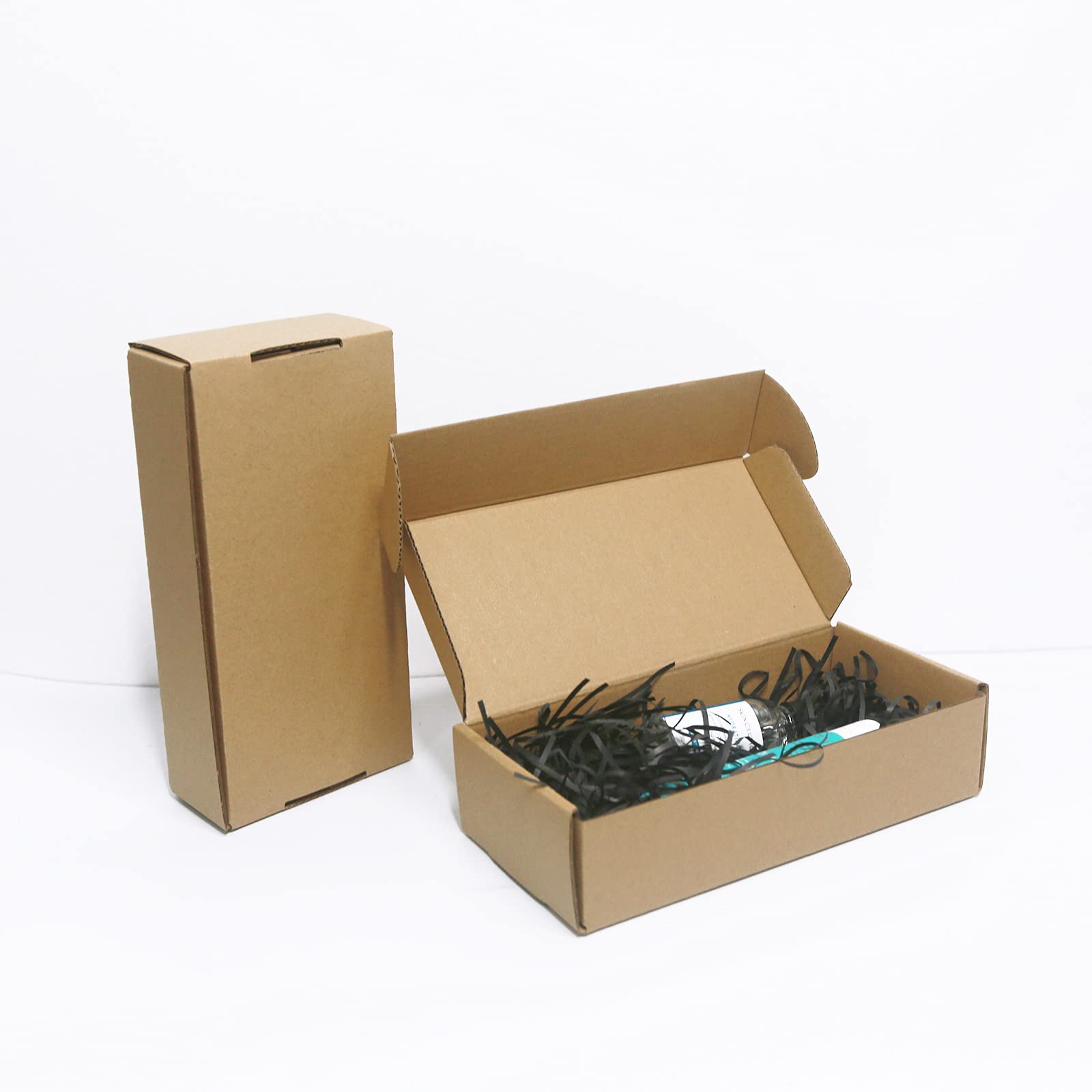 Scatole di spedizione in cartone ondulato, 210 x 100 x 50 mm grandi scatole postali per la spedizione, scatole di imballaggio marrone per affari, stoccaggio o regalo (25 pezzi)