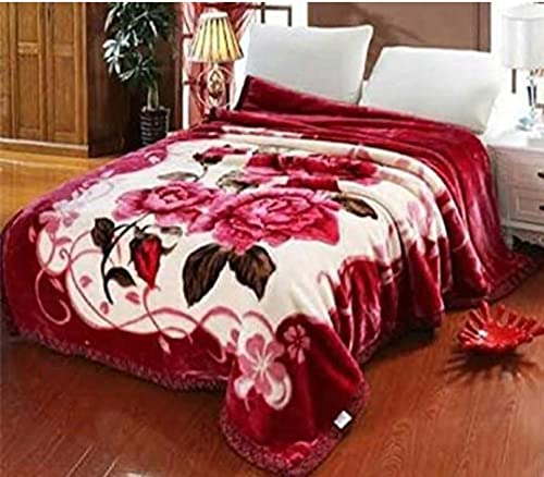 ELSTONE HOME Mink Fabric Printed Double Blanket for Heavy Winters (Multicolor, Double Bed, 220 cm x 240 cm) - Pack of 1