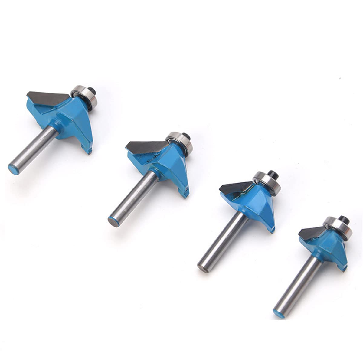 Unifizz Chamfer Router Bit 45 Degree Bevel Edging Cutter Bit 1/4" Shank 3/4" Bevel Length Forming Router Bit Cutting Bit for Carpentry Woodworking Cutter Tool, Blue 1 PCS