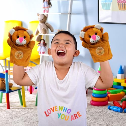 Image of Lion Hand Puppets for Kids Learning | Soft Plush Hand Puppet Toys for Storytelling, Role Play & Interactive Teaching | Educational Toys for Kids, Toddlers & Preschool Children