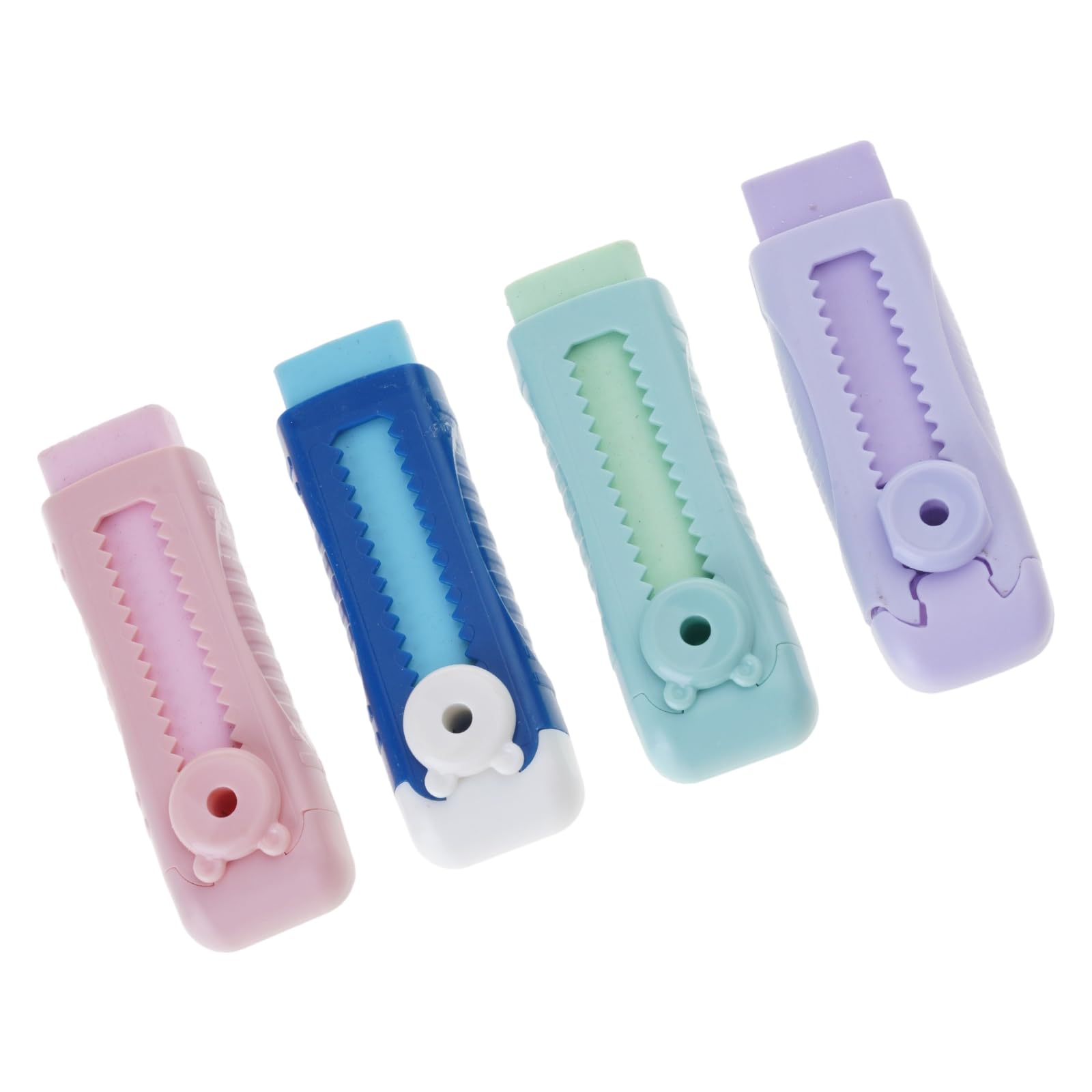 Bottone 4Pieces Sliding Retractable Eraser Colorful Rubber Art Pencil Erasers for Art Drawing Writing Erasers