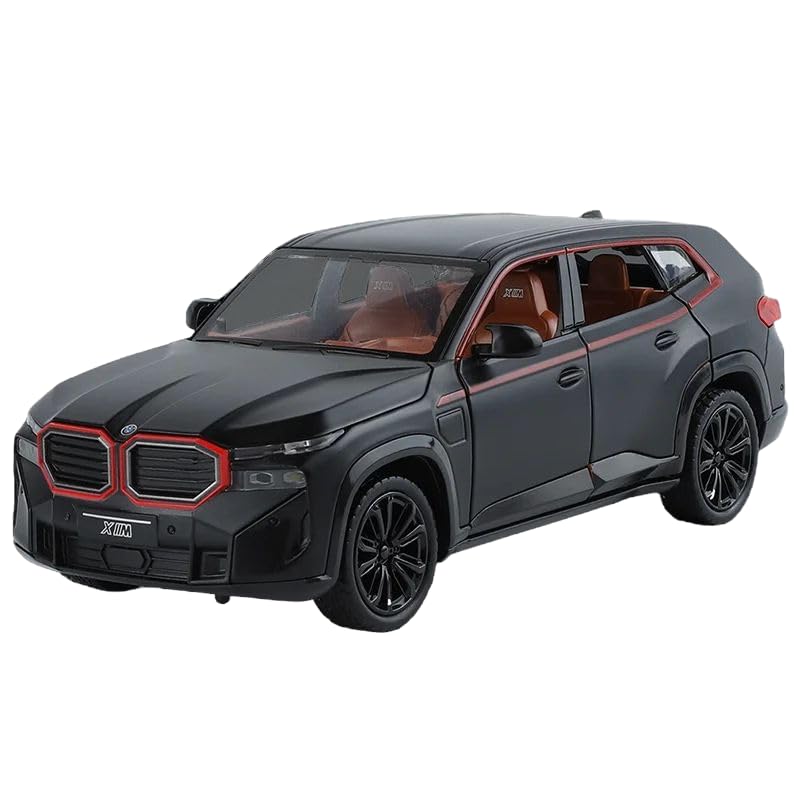 Image of 1:24 BMW XM Car with Box, Zinc Alloy Pull Back Toy car with Sound and Light for Kids Boy Girl Gift [Colors as Per Stock]