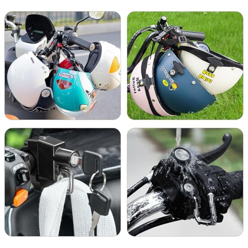 Image of STHIRA Helmet Lock for Bike Handle Bar Aluminum Alloy Locker with 2 Keys Easy Install for Two Wheeler Rustproof Anti-Theft Safety for Bikes E-Bikes Scooters 2PCS