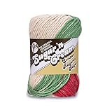Lily Sugar and Cream Cotton Yarn, Holiday Stripes 285 Foot