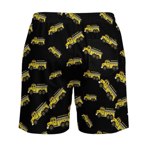 Fire Truck Mens Swim Trunks Swimming Board Shorts with Compression Liner Summer Beach Bottom4