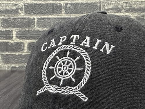 Image of Sailing Captain Hat for Boat Owners, Adjustable Embroidered Skipper Cap for Adult