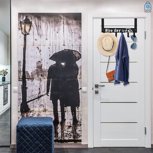 Image of Heavy Duty Carbon Steel Over Door Hanger for Clothes | No Drill Hanging Hooks for Bathroom, Bedroom, Kitchen | Towel, Scarf, Coat Holder | Removable Door Hook Rack