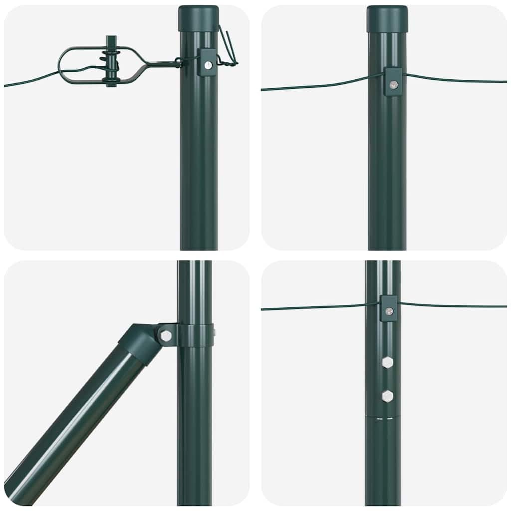 Poste para valla de jardín, 52 unidades, 3,2 x 180 cm, color verde | Acero galvanizado en polvo, resistente al óxido y a la intemperie, fácil instalación, kit completo para exterior