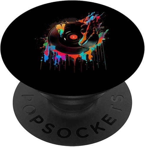 Disco de vinilo retro vintage tocadiscos 80s 90s PopSockets intercambiables PopGrip