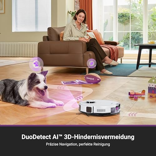 EUREKA E20 Plus Saugroboter mit Absaugstation ohne Beutel, Staubsaugroboter 8000 Pa, Anti-Wickel, 180 Minuten Laufzeit… – Ansicht 6