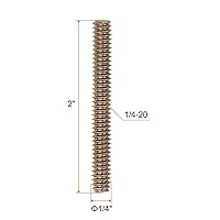 Vista 2 de uxcell 8 piezas de zinc de color totalmente roscado varilla 1/4"-20, 2" longitud, tornillo de rosca de acero al carbono para montaje de muebles