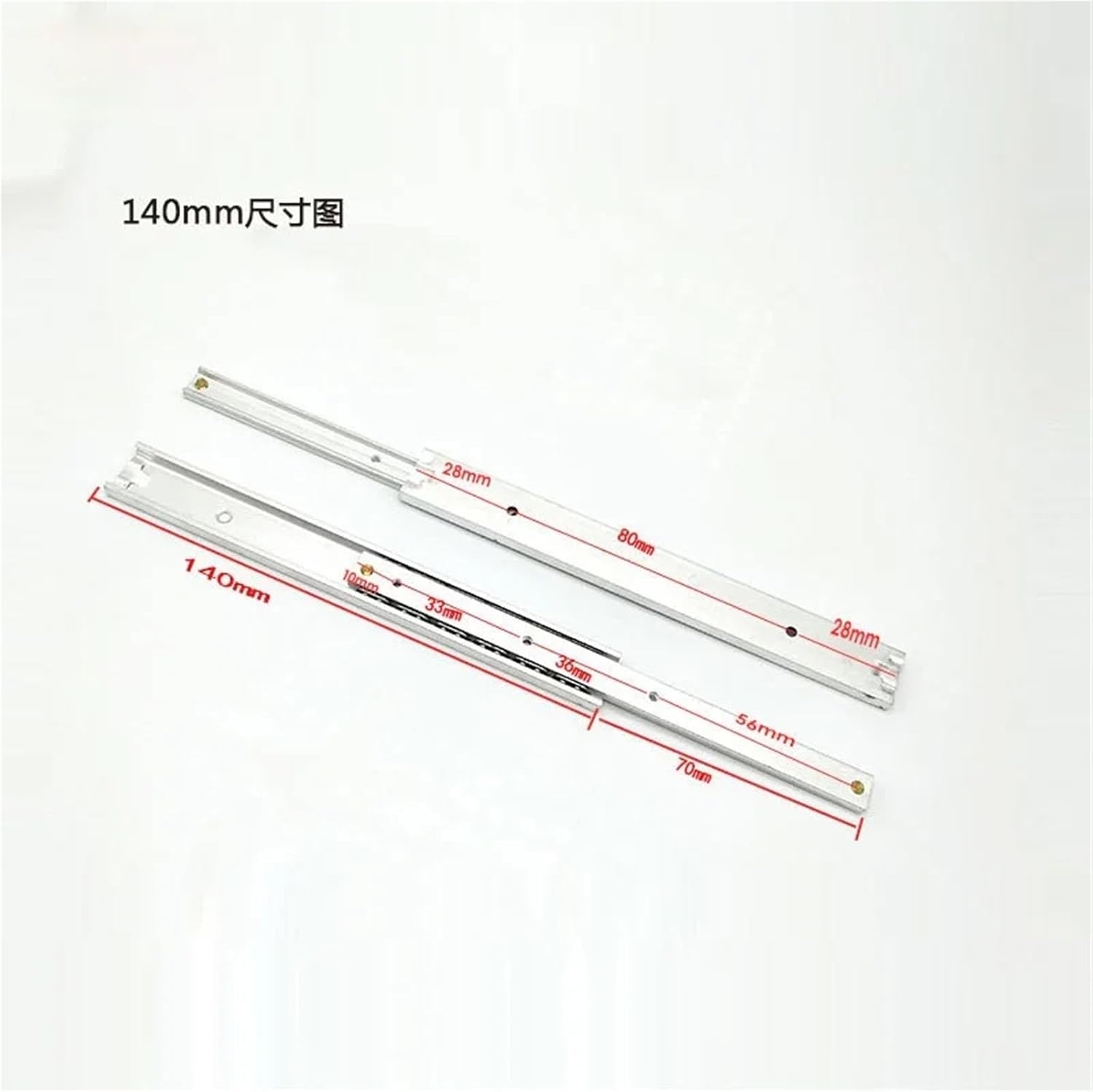 Drawer Slides 2pcs On Both Sides Pull Out Sliding Small Drawer Track Bi-Directional 2 Pull-able Guide Rails(L100mm)
