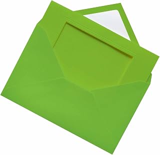 Folia 110351 passepartouts con rectangular troquelada, 3 tarjetas y Co, Verde Claro, aprox. 11 x 18 cm , color/modelo surtido