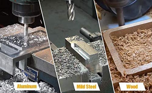Image of Auniwaig 3 /4 inch Straight Shank End Mill Cutter, 4-Flute End Mill Bits,HSS-AL Spiral Bits, Round Shank Milling Cutting Tool for Stainless Steel Alloy Copper Metal 1Pcs