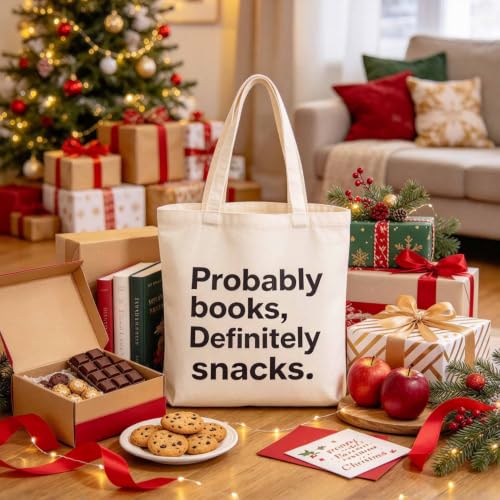 yuboo Book Lovers Gifts Tote Bag for Fall Thanksgiving Christmas Gift - image 7